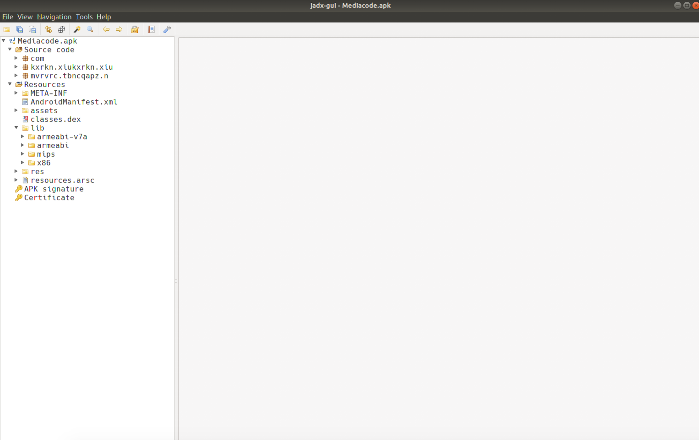 Screenshot of Mediacode open in jadx
